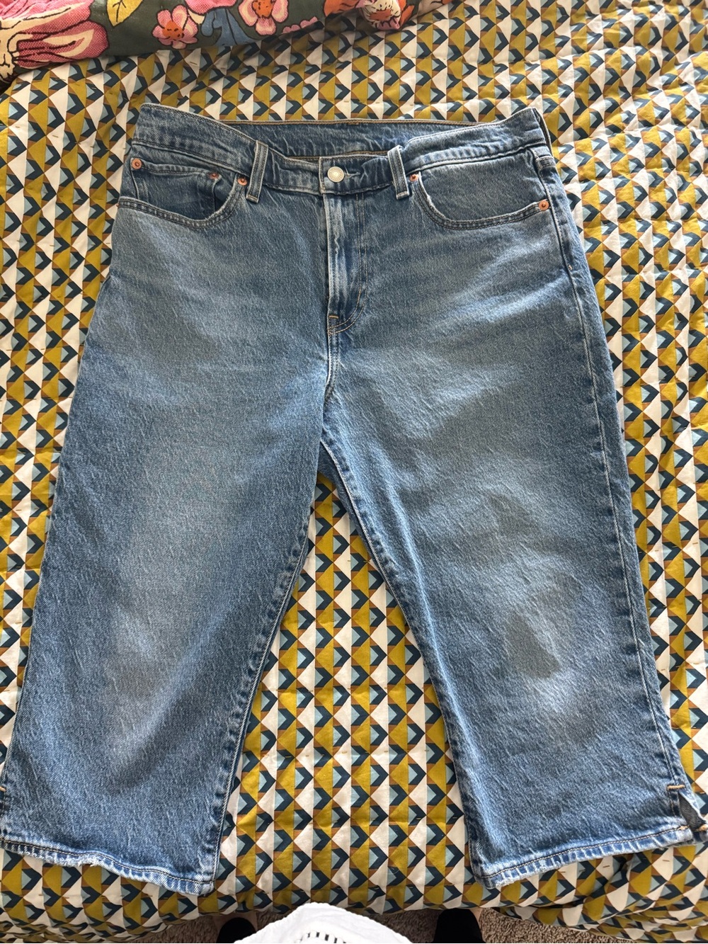 Levi's Medium Blue Ankle-Length Cropped Jeans
